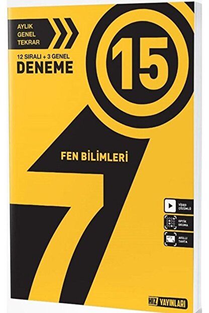 7. Sınıf Fen Bilimleri 15 Deneme / Kolektif / Hız Yayınları / 9786057814951