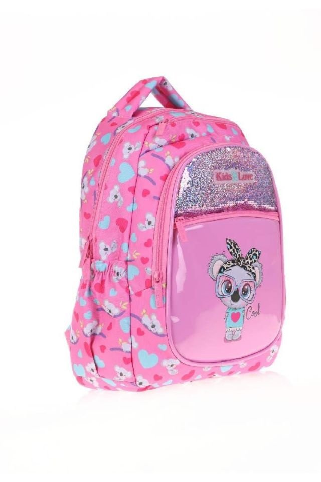 L5102 KIDS&LOVE SIRT ÇANTASI PULLU RUGAN KOALA Ve Beslenme Çantası