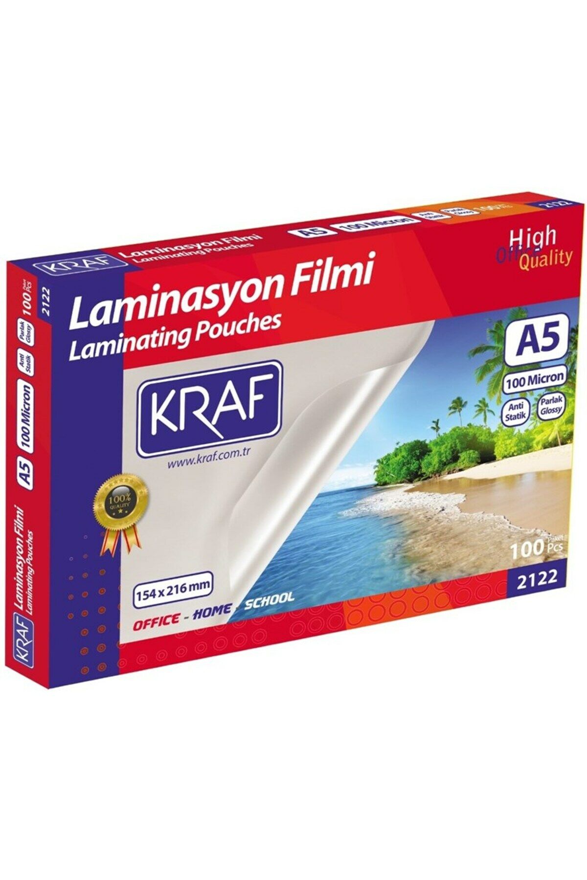 LAMİNASYON FİLMİ PARLAK A5 100MIC 100LÜ 2122