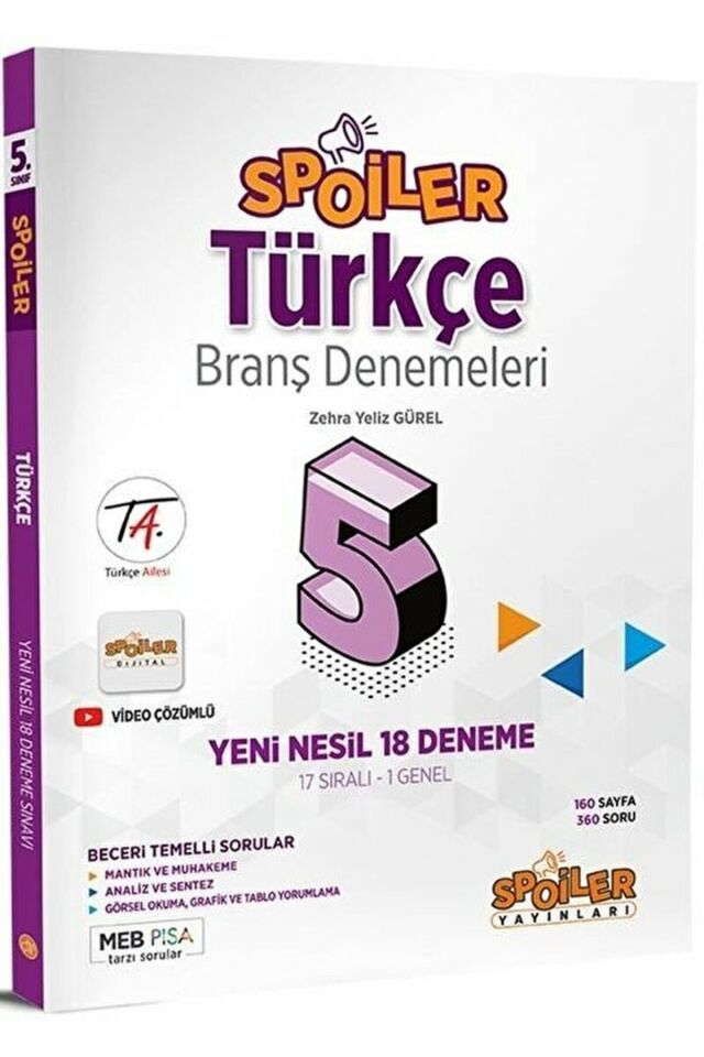 5. Sınıf Türkçe Branş Denemeleri / Kolektif / Spoiler Yayınları / 9786257549288