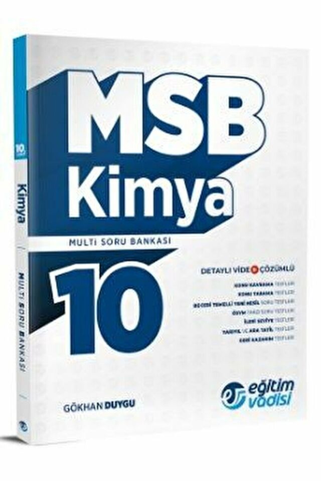 Eğitim Vadisi 10. Sınıf Kimya Güncel MSB Multi Soru Bankası / 9786256911819