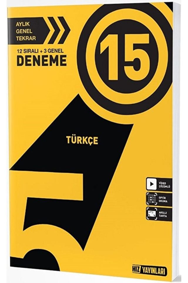5. Sınıf Türkçe 15 Deneme / Kolektif / Hız Yayınları / 9786257750035
