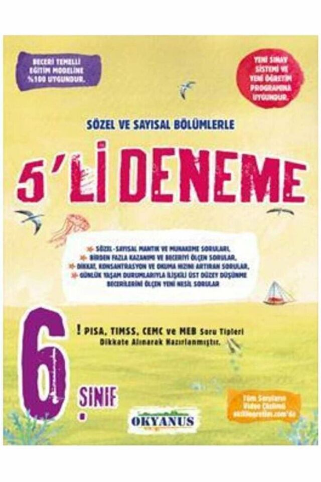 6. Sınıf 5'li Deneme Seti / Kolektif / Okyanus Yayınları / 9786057985750