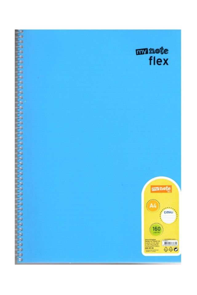 Flex Defter Spiralli Pp Kapak 160yp Çizgili A4