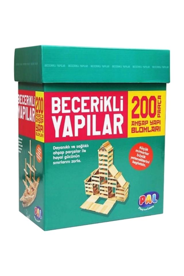 Pal Becerikli Yapılar (200 Parça Ahşap Yapı Blokları) Akıl Ve Zeka Oyunu