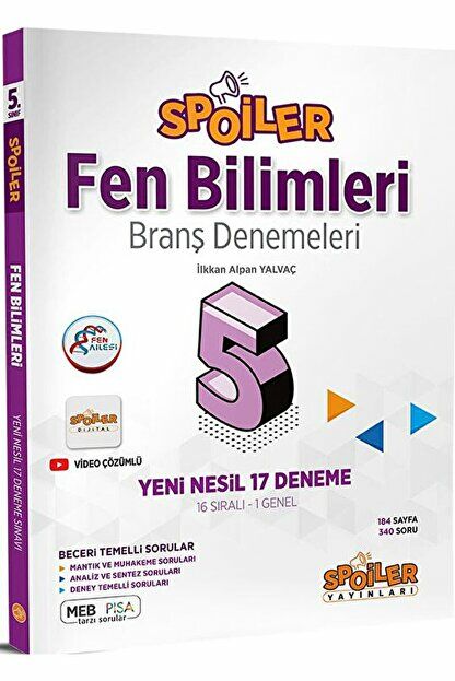 5. Sınıf Fen Bilimleri Branş Denemeleri / İlkkan Alpan Yalvaç / Spoiler Yayınları / 9786257549226