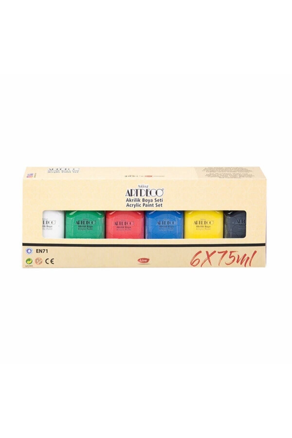 Akrilik Boya 6x75ml Set Canlı Renkler Lv-y-070ı