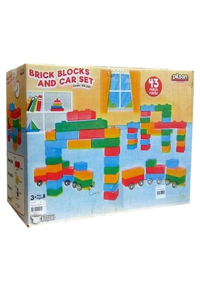 Pilsan 03-251 Tuğla Blok ve Araba Seti 43 Parça