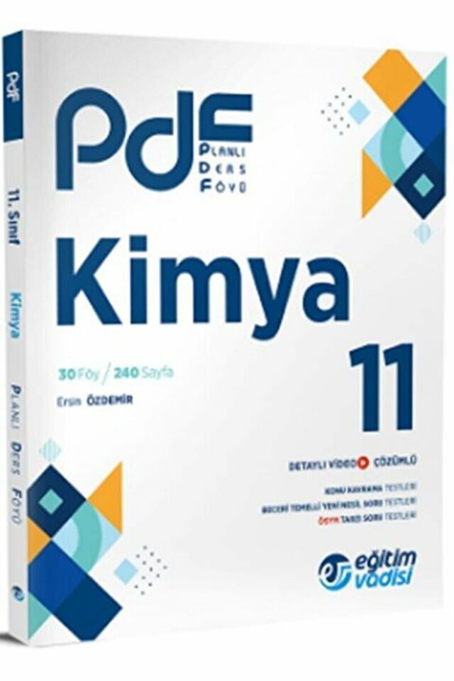 Eğitim Vadisi 11. Sınıf Kimya PDF Planlı Ders Föyü / Eğitim Vadisi Yayınları / 9786256911857