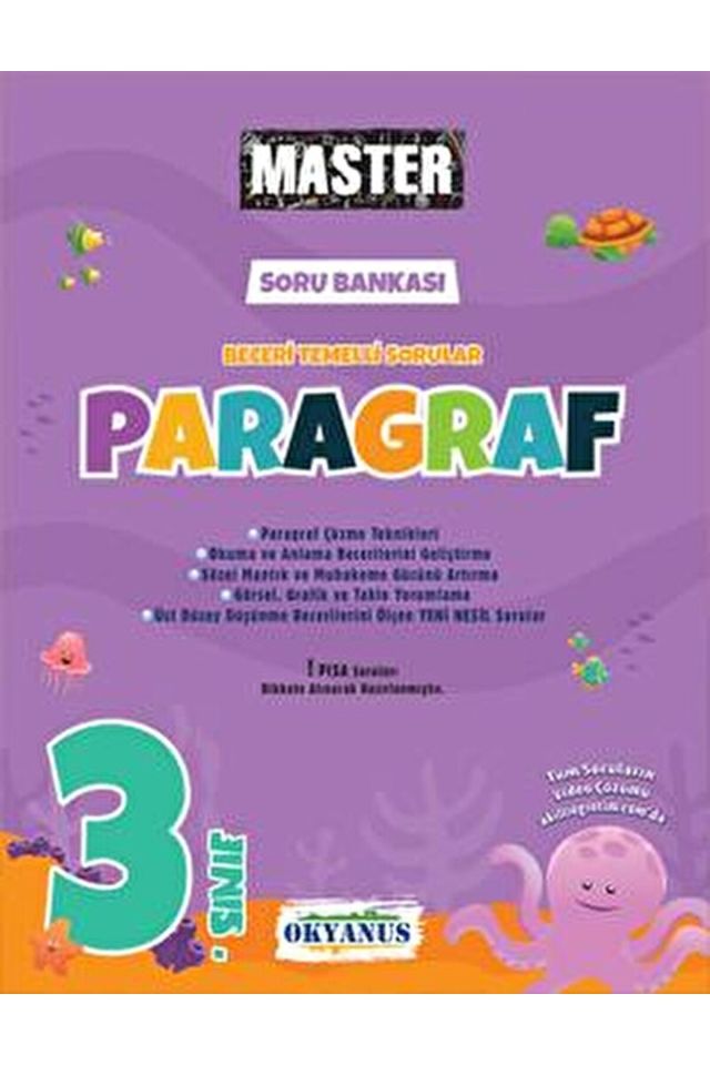 3. Sınıf Master Paragraf Soru Bankası / Berrin Özmaral / Okyanus Yayınları / 9786257434799