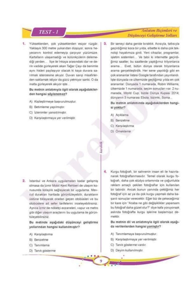 8. Sınıf Lgs Paragraf Soru Bankası Yni