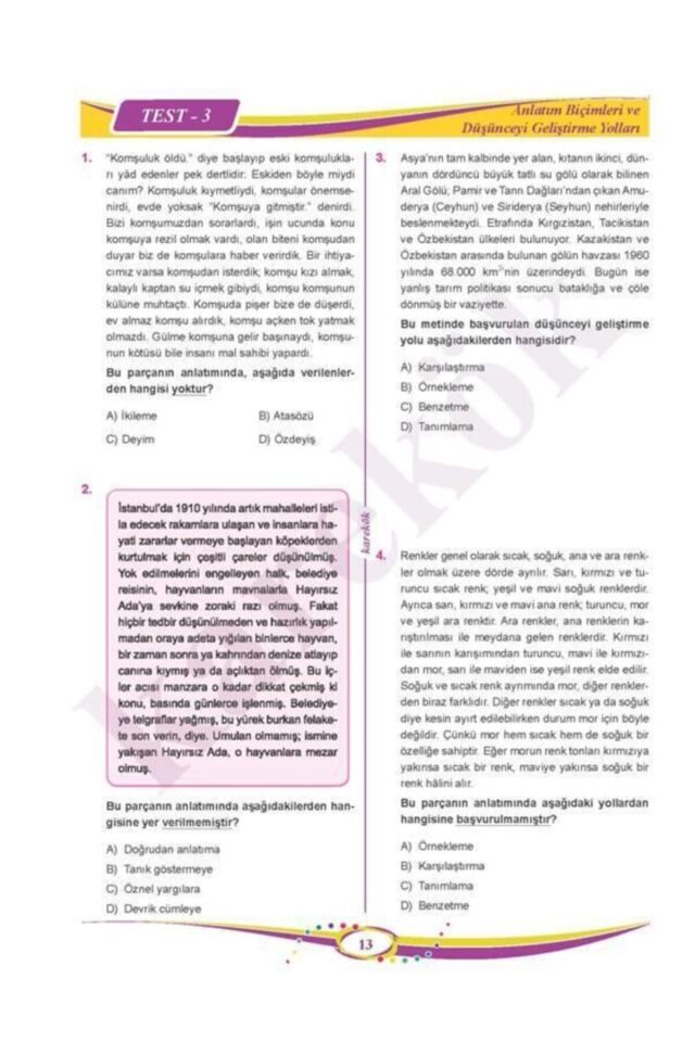 8. Sınıf Lgs Paragraf Soru Bankası Yni