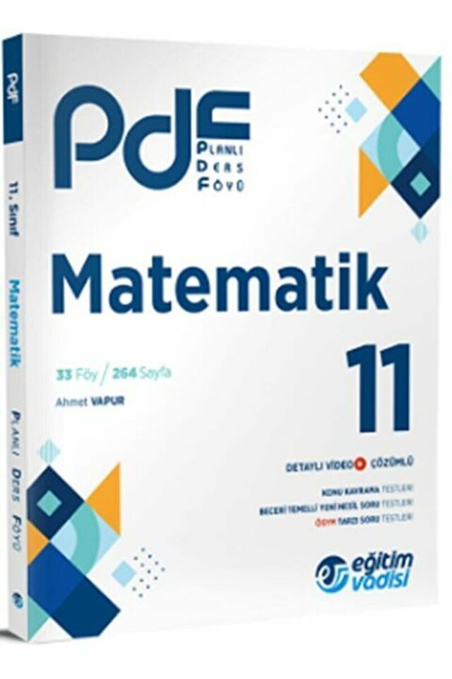 Eğitim Vadisi 11. Sınıf Matematik PDF Planlı Ders Föyü / Eğitim Vadisi Yayınları / 9786256911772