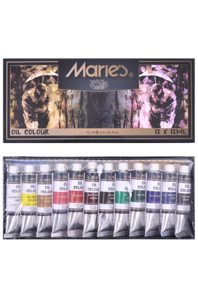 12 Renk 12ml Yağlı Boya E1381 Mrmar0001