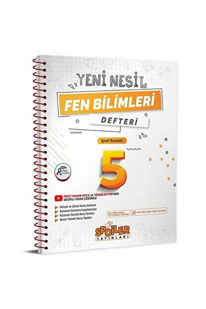 5. Sınıf Fen Bilimleri Yeni Nesil Defter / Kolektif / Spoiler Yayınları / 9786257851947