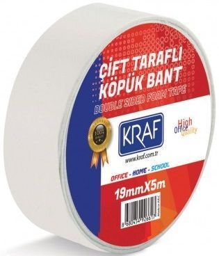 KRAF ÇİFT TARAFLI KÖPÜK BANT 19MMX5M 5019G