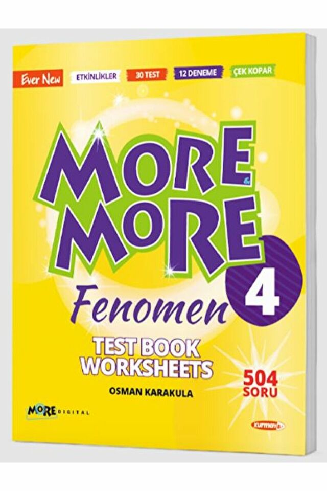 4. Sınıf More and More Fenomen Worksheets Testbook / Kurmay Yayınları / 9786059337632