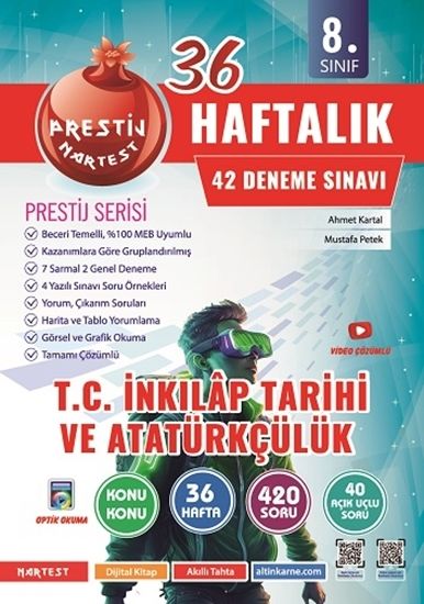 Nartest 8 Sınıf TC İnkılap Tarihi ve Atatürkçülük Prestij Haftalık Denemeleri