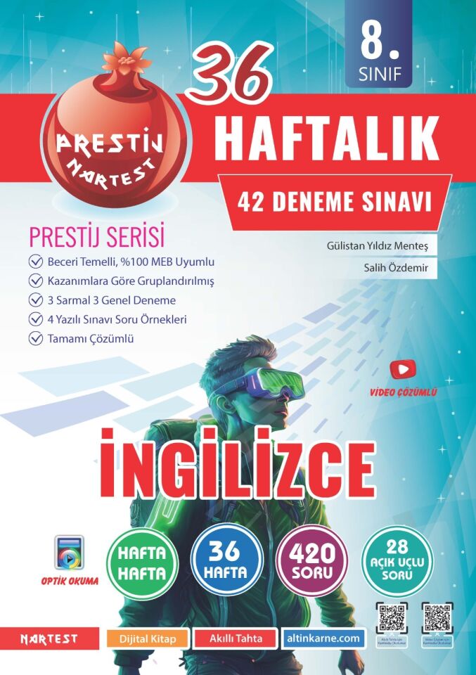 Nartest 8 Sınıf İngilizce Prestij Haftalık  Denemeleri