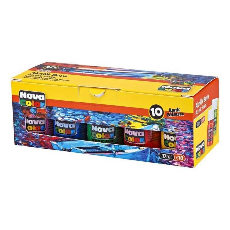 Nova Color Akrilik Boya Şişe 10lu 17mm
