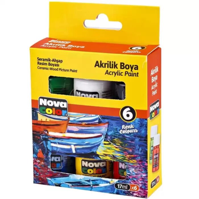 Nova Color Akrilik Boya 6 Renk NC-2006