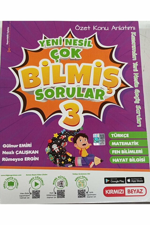 Kırmızı Beyaz 3. Sınıf Yeni Nesil Konu Özetli Çok Bilmiş Sorular Soru Bankası / 9786257461665