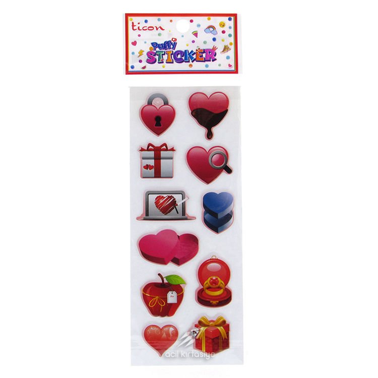 Ticon Puffy Sticker Kabartmalı Karışık