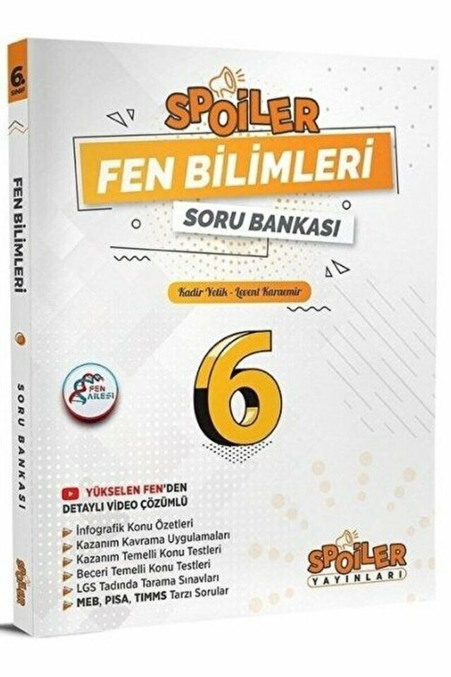 6. Sınıf Fen Bilimleri Soru Bankası / Kolektif / Spoiler Yayınları / 9786257549622