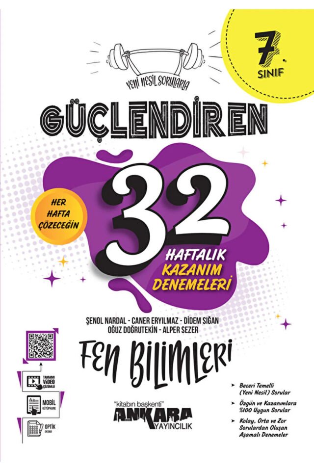 Ankara 7 Sınıf Fen Bilimleri Güçlendiren 32 Haftalık Kazanım Denemeleri