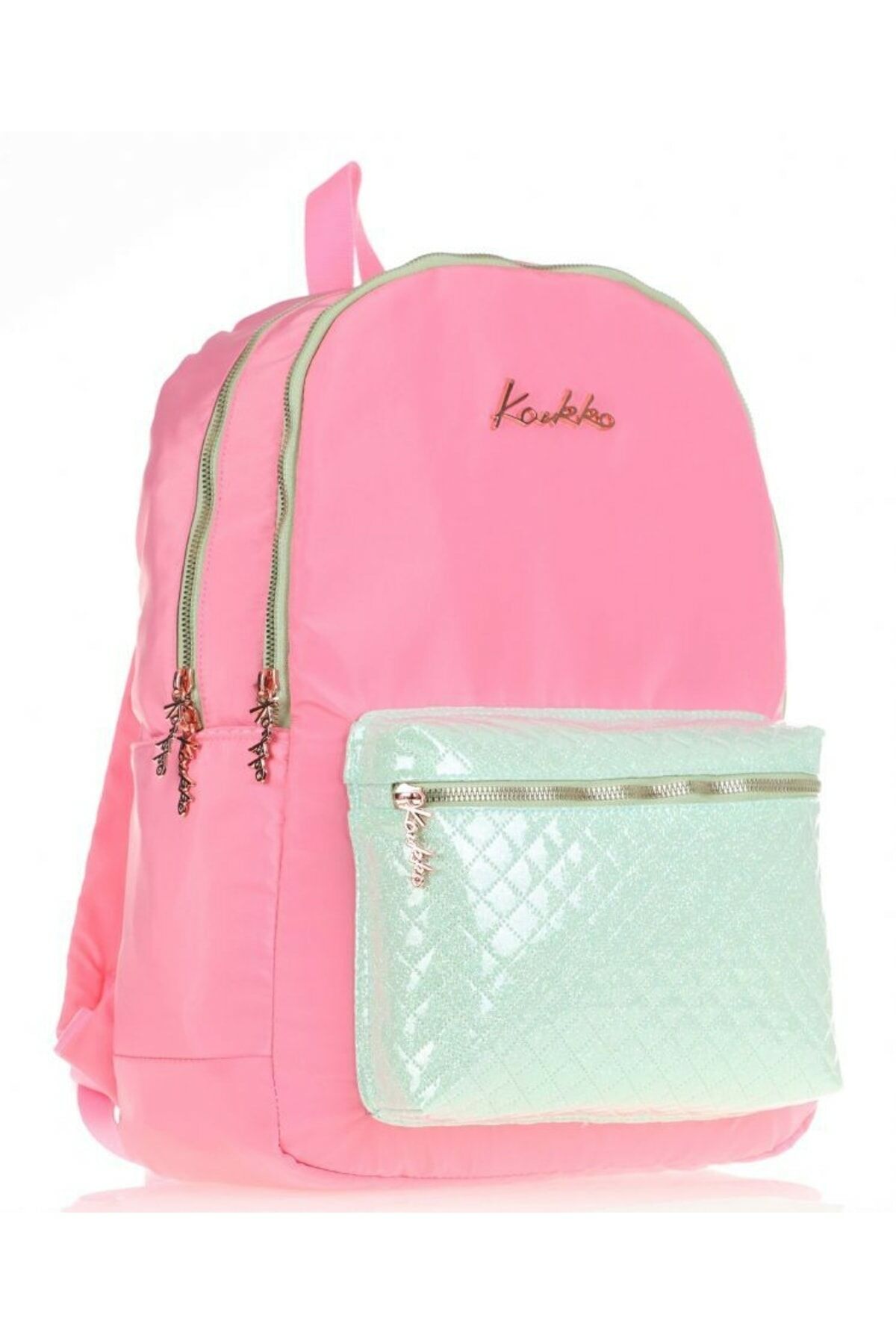 Bright Pembe Su Yeşili Okul Ve Günlük Sırt Çantası - Kız Çocuk - Kapitone Rose