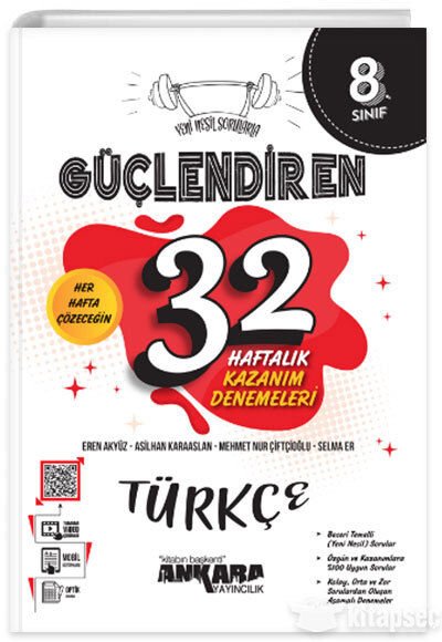 Ankara 8 Sınıf Türkçe Güçlendiren 32 Haftalık Kazanım Denemeleri