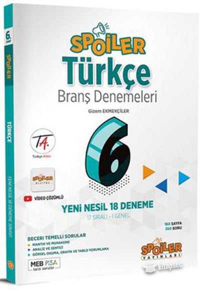 Spoiler 6 Sınıf Türkçe Branş Deneme