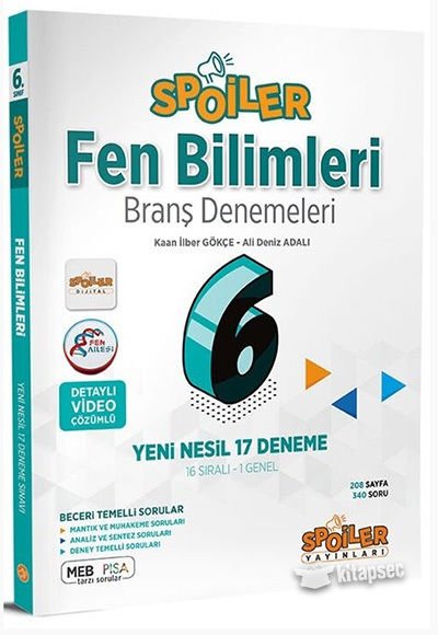 Spoiler 6 Sınıf Fen Bilimleri Branş Deneme
