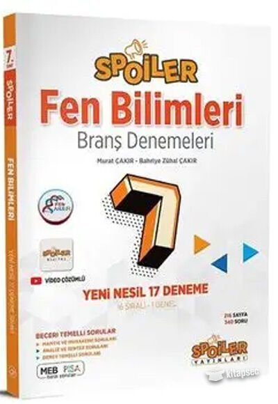 Spoiler 7 Sınıf Fen Bilimleri Branş Deneme