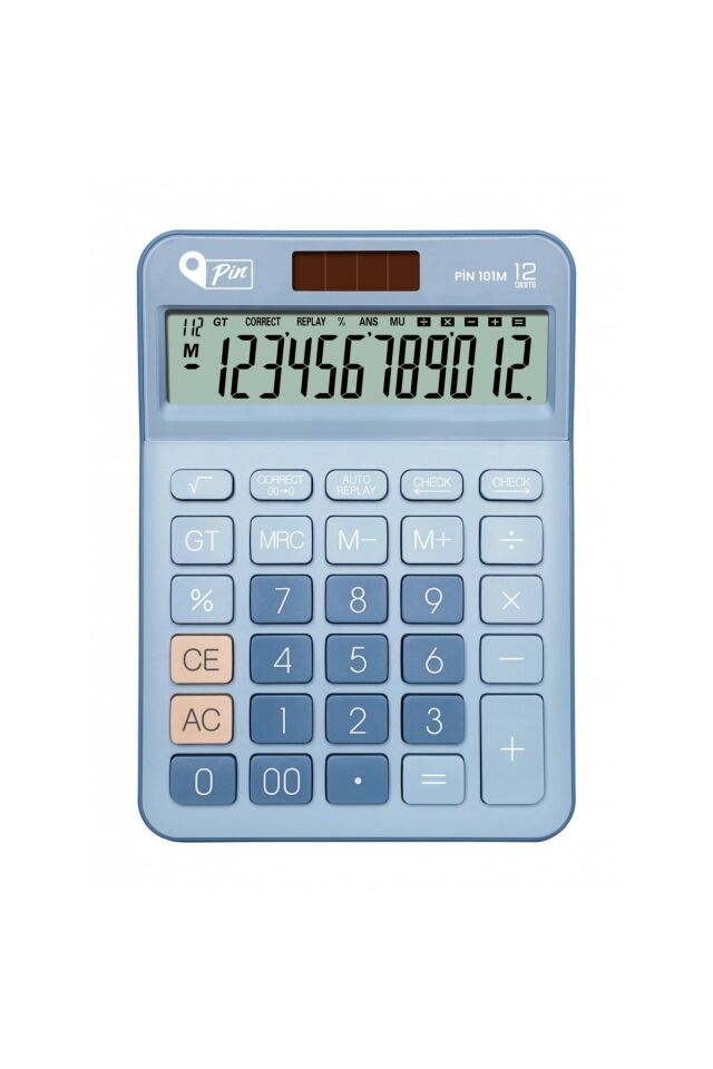 101m 12 Hane Mavi Masaüstü Hesap Makinesi
