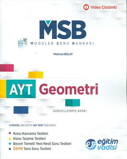 Eğitim Vadisi Ayt Geometri Modüler Soru Bankası MSB 2022