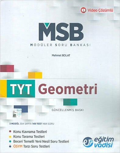 Eğitim Vadisi Tyt Geometri Modüler Soru Bankası MSB 2022