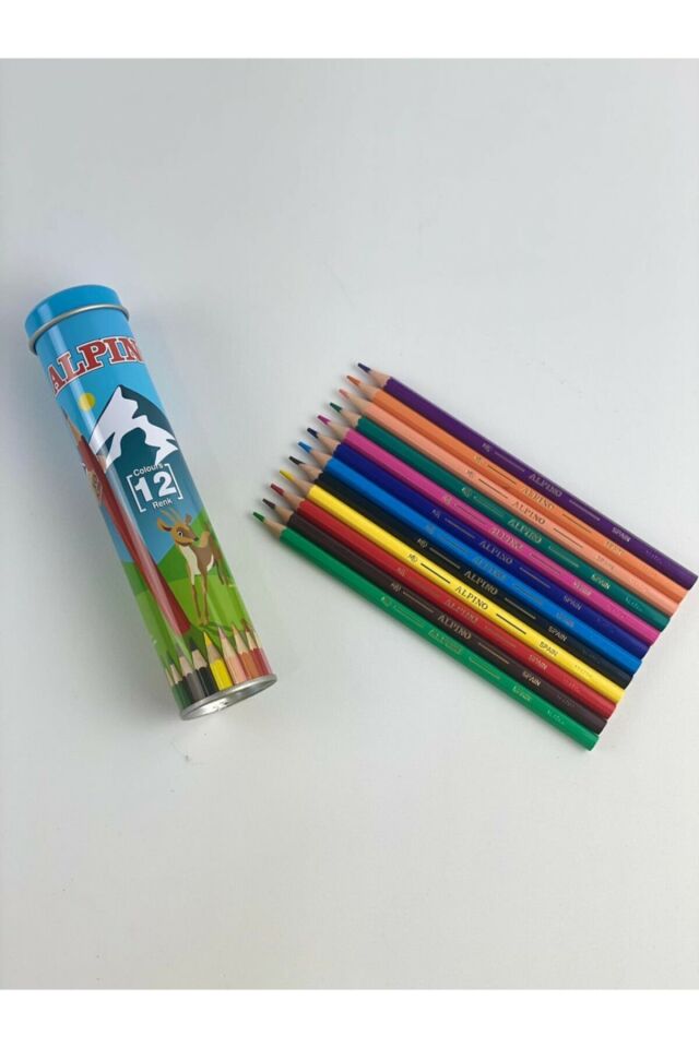 Alpino Tüp 12 Renk Uzun Kuru Boya Kalemi Al-790