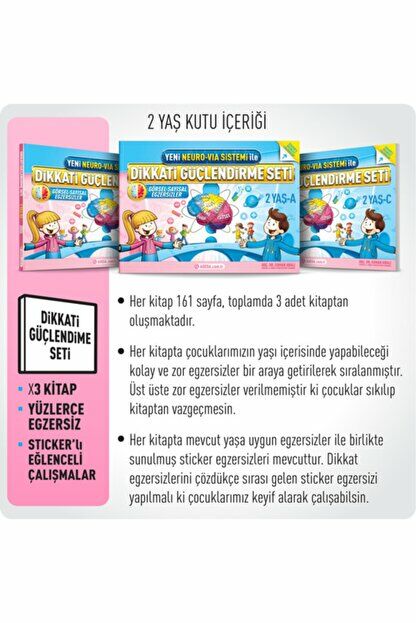 Yeni Neuro Via Sistemi İle Dikkati Güçlendirme Seti 2 Yaş