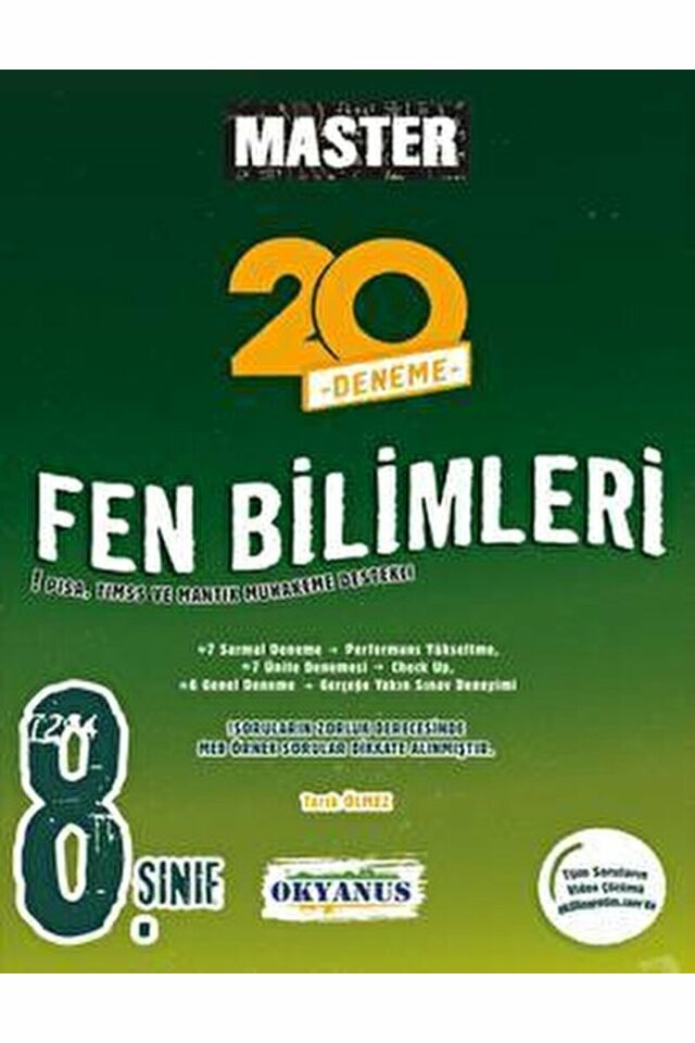 8. Sınıf Master 20 Fen Bilimleri Denemesi / Tarık Ölmez / Okyanus Yayınları / 9786057985804