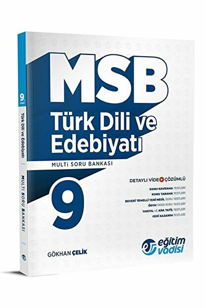 Eğitim Vadisi 9. Sınıf Türk Dili Ve Edebiyatı Güncel MSB Multi Soru Bankası / 9786256911703