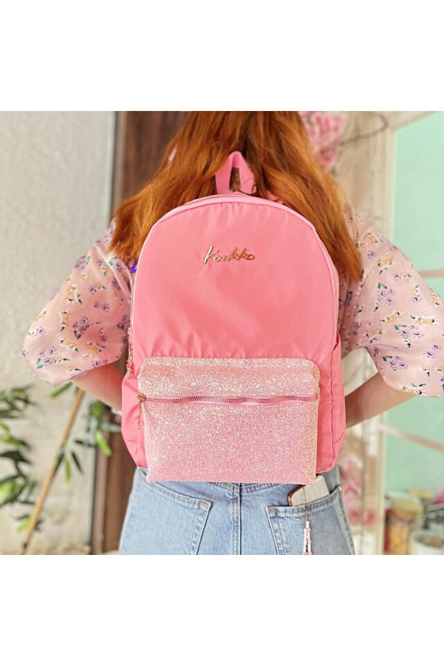 Kaukko Bright Sırt Çantası Taşlı Rose K1525