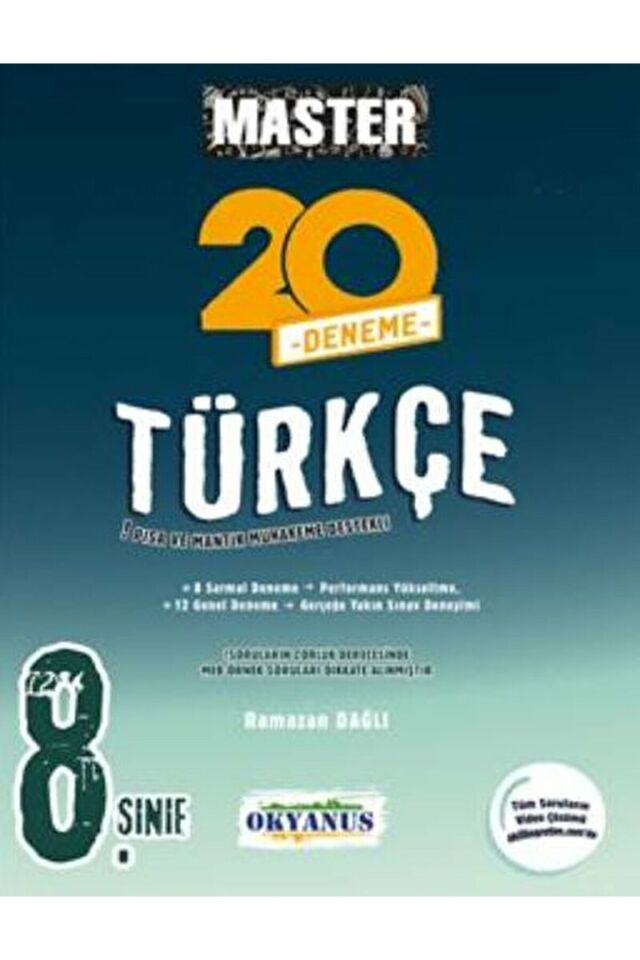 8. Sınıf Master 20 Türkçe Denemesi / Ramazan Dağlı / Okyanus Yayınları / 9786057985903
