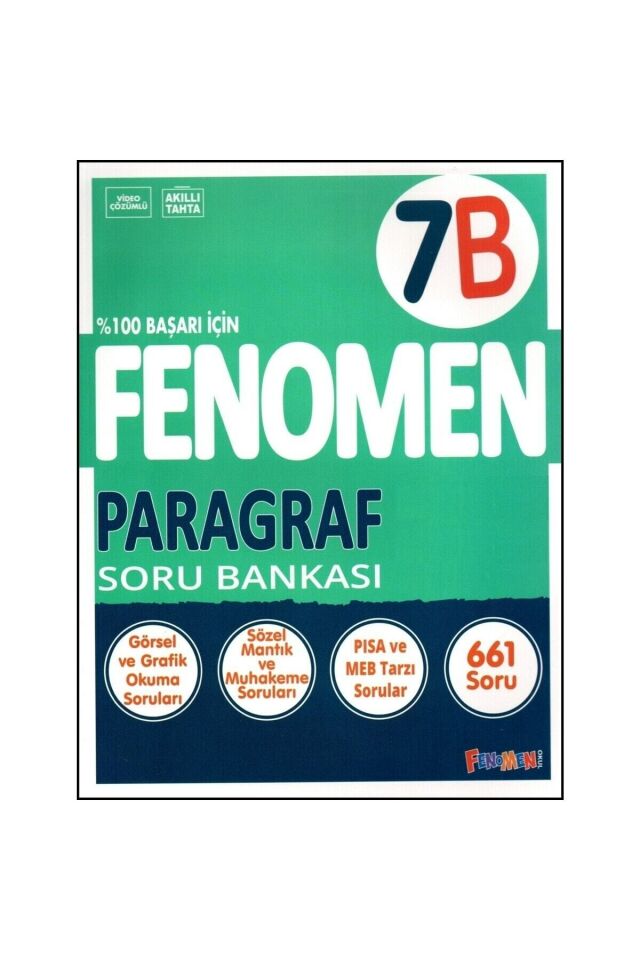 7. Sınıf Fenomen Paragraf B Soru Bankası Yeni Kapak