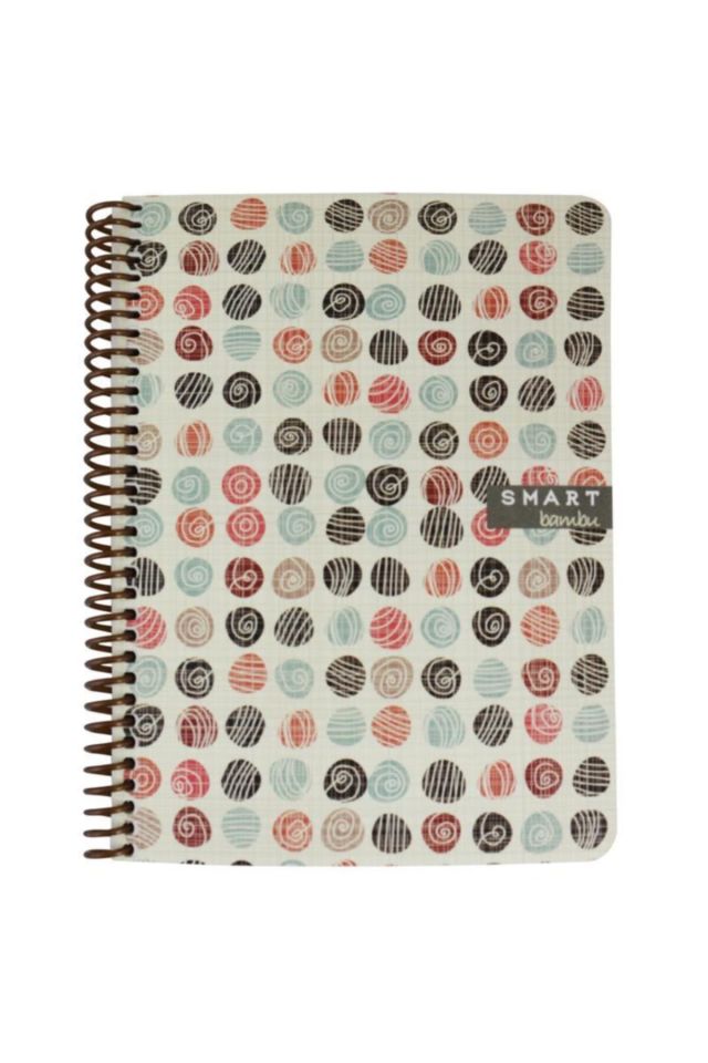 Beyaz Desenli Bambu A4 80 Yaprak Çizgili Defter