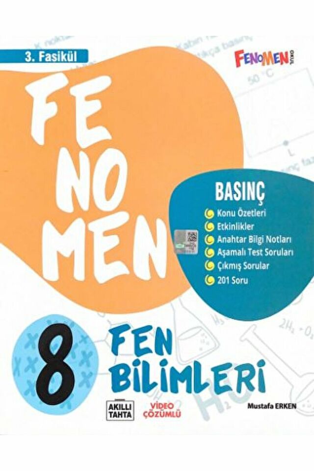 Fenomen 8. Sınıf Fen Bilimleri Soru Bankası 3. Fasikül (Basınç) / Fenomen Kitap / 9786258450491