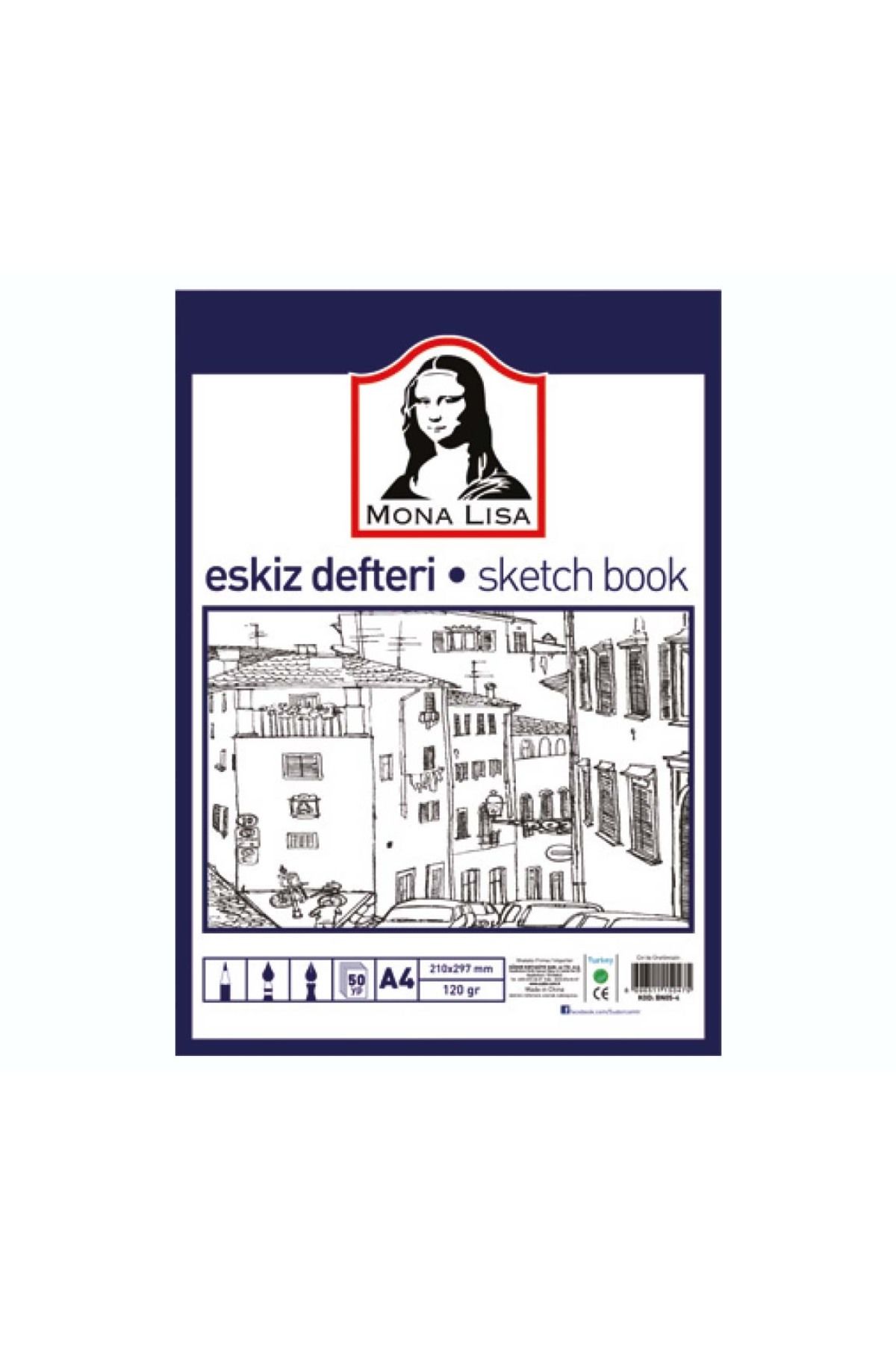 Mona Lisa Eskiz Defteri A4 50yp 120gr Bn05-4