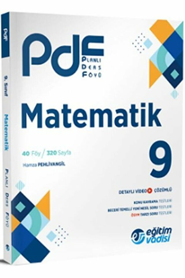 Eğitim Vadisi 9. Sınıf Matematik PDF Planlı Ders Föyü / Eğitim Vadisi Yayınları / 9786256911925