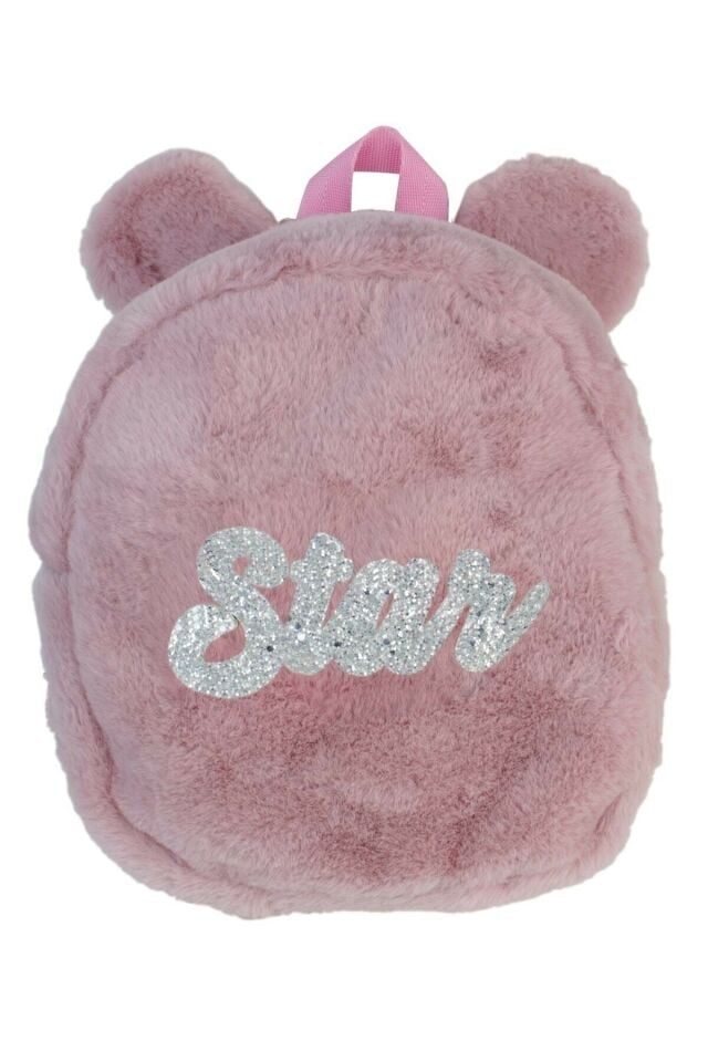 Peluş Sırt Çantası-pembe 25x25x10 Cm