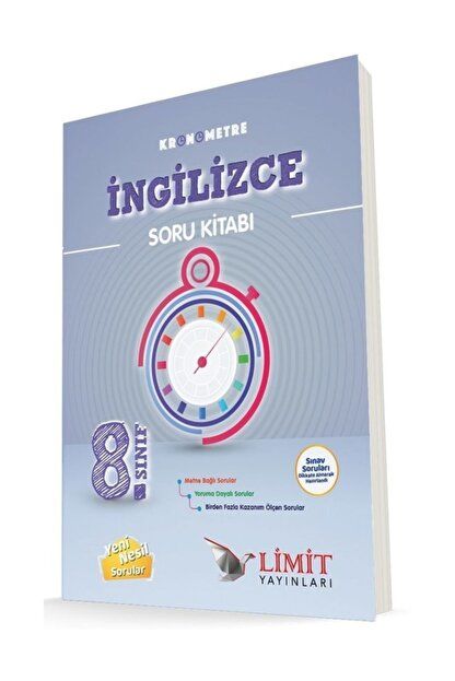 8. Sınıf Kronometre İngilizce Soru Kitabı / Kolektif / Limit Yayınları / 9786052752845